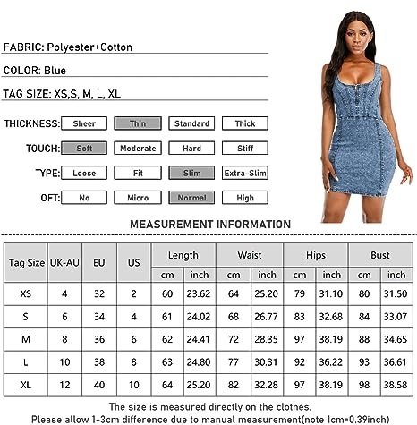 Women's Denim Dress Sexy V Neck Bodycon Sleeveless Short Dresses