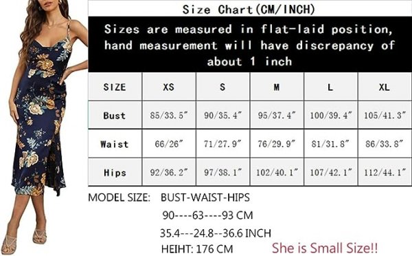 Women's Sleeveless Spaghetti Strap Satin Backless Mid Length Formal Dress