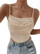 Women's Spaghetti Strap Draped Front Cami Crop Top Summer Camisole
